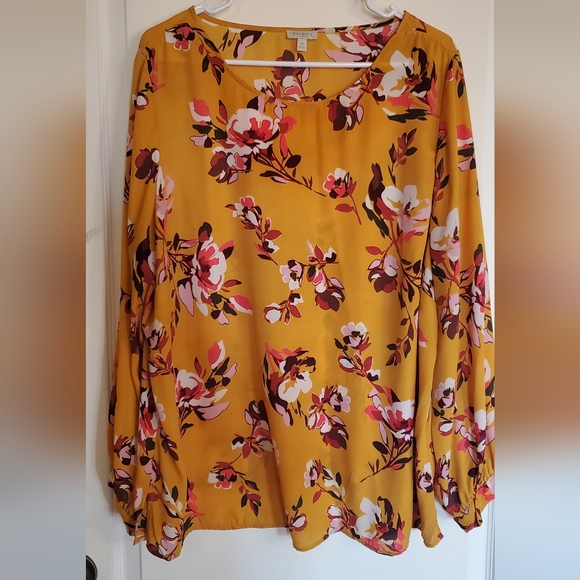 Yellow floral blouse - Picture 1 of 3